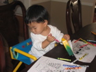 Noah Organizing His Crayons