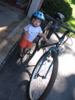 Noah Next to Mommy's Bike